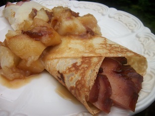 baked ham in crepes