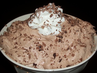 chocolate mousse in a bowl