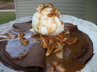 Our fantastic Pecan Dessert Turtle Brownie Crepes will water your mouth and have you ask for more...