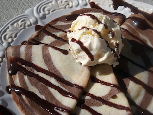 Chocolate and Vanilla Swirl Recipe for Crepes