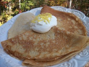 gingerbread crepes with maple lemon cream