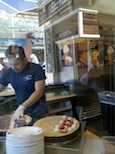 crepes being prepared at the Crepe Cafe in San Francisco