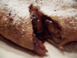 bananas and nutella fried in a crepe