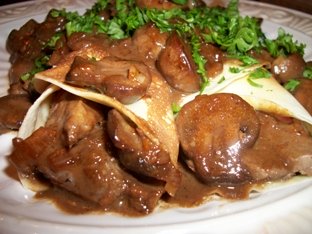 Steak Diane Crepes